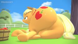 1080p 3d 3d_(artwork) animated applejack_(mlp) ass big_butt blonde_hair clothing cutie_mark digital_media_(artwork) earth_pony equid equine female feral friendship_is_magic green_eyes hair hasbro hat headgear headwear hi_res horse huge_butt mammal my_little_pony nude pony short_playtime skunkdude13 smile solo sound sound_effects source_filmmaker_(artwork) tagme tail thick_thighs video wide_hips widescreen