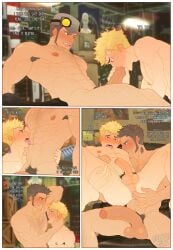 abs age_difference anal_fingering anal_insertion anal_sex armpit_hair armpit_licking armpits balls bara biceps big_balls big_cock big_dick big_penis blowjob chest_hair comic_strip cuckoo_chan dominant dominant_male dominant_top fellatio fingering foreskin gay horny_love iwai_munehisa licking licking_abs licking_armpit male male_only megami_tensei muscles muscular muscular_male nipple_play nipple_stimulation nipple_suck nipple_sucking nipples pecs penis penis_size_difference persona persona_5 pubes ryuji_sakamoto shin_megami_tensei sideburns submissive submissive_bottom submissive_male text thick_penis uncircumcised yaoi