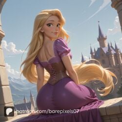 1girls ai_generated artist_name ass barepixels07 blonde_hair breasts cleavage clothed disney disney_princess female green_eyes hi_res light-skinned_female long_hair looking_at_viewer makeup mature mature_female medium_breasts patreon_username perfect_body pink_dress rapunzel rapunzel_(tangled) slim_waist smile solo spread_legs tangled uncensored very_long_hair wide_hips