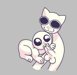 2_balls 4_legs adhd adhd_creature autism autism_creature autism_porn balls btw btw_creature cat_ears cum cum_on_penis ear fellatio futanari intersex no_arms nonbinary paws paws_on_penis penis precum sucking sucking_penis tbh_(character) tbh_creature white_background white_body white_fur white_skin