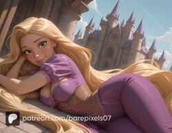 1girls ai_generated artist_name ass barefoot barepixels07 blonde_hair breasts cleavage clothed disney disney_princess female green_eyes hi_res light-skinned_female long_hair looking_at_viewer makeup mature mature_female medium_breasts patreon_username perfect_body pink_dress rapunzel rapunzel_(tangled) slim_waist smile solo spread_legs tangled thighs uncensored very_long_hair wide_hips