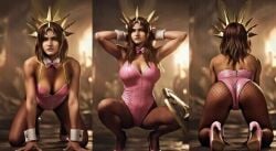 ai_edit ai_generated aspect_host bunnysuit league_of_legends leona_(league_of_legends) official_art riot_games sonamiku23