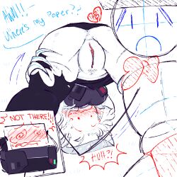 animatic_(animatic_battle) animatic_battle breasts object_show object_show_community object_shows printer_(animatic_battle) puffy_pussy theredmist9 transfem