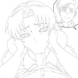 1boy 1girls big_breasts big_penis black_lagoon blowjob blowjob_face breasts cutaway female fungus-man hands_on_another's_head happy male male/female okajima_rokuro oral oral_sex penis revy self_upload smile straight tagme work_in_progress