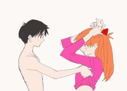 1boy 1girls animated asuka_langley_sohryu dark_hair female female/male gif hand_on_head holding_head kissing licking licking_body licking_pussy male male/female naked naked_female naked_male neon_genesis_evangelion nude nude_female nude_male orange_hair passionate passionate_kiss pussy_eating shinji_ikari undressing wholesome yuutaku1618