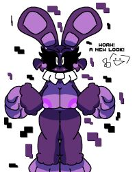 anthro big_breasts breasts chaoticdream cheek_tuft female five_nights_at_freddy's furry nervous nervous_smile rabbit rabbit_ears rabbit_humanoid shadow_bonnie