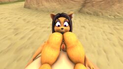 3d 3d_(artwork) ass crash_(series) eating furry liz_bandicoot megumi_bandicoot nude pussy source_filmmaker swallowing vore vore_belly