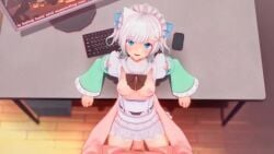 3d animated big_penis blue_eyes breasts cum fast_thrusts ghost ghost_girl indie_virtual_youtuber maid maid_headdress maid_mint maid_outfit maid_uniform mint_fantome mp4 nipples no_sound penis pussy sex small_breasts standing_missionary standing_sex tagme uncensored vaginal_penetration video virtual_youtuber vtuber wataamage white_hair