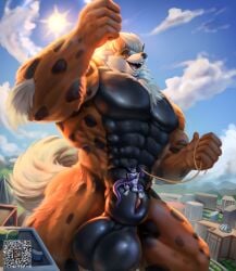 animal_genitalia anthro arcanine balls canid canine city generation_1_pokemon genitals hi_res kangaroo macro macropod male_only mammal march marsupial micro nintendo penis pokemon pokemon_(species) sheath tempo walking zander