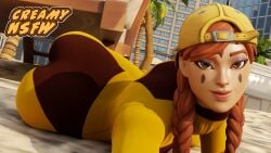 ass ass_cleavage ass_focus ass_shake aura aura_(fortnite) beach big_ass big_butt bubble_butt creamynsfw fortnite fortnite:_battle_royale hero hero_outfit_(mha) nude nude_female