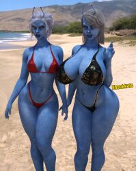 2girls 3d alien alien_girl alien_humanoid andorian_(species) ass big_ass big_breasts blue-skinned_female blue_body blue_skin breasts bust busty chest curvaceous curvy curvy_figure female female_focus hips hourglass_figure huge_ass huge_breasts humanoid knockkale large_ass large_breasts legs light_skin mature mature_female original_character slim_waist star_trek tanis_(andorian) thick thick_hips thick_legs thick_thighs thighs v'rinah voluptuous waist wide_hips