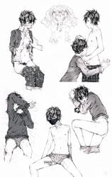 abused bandages blood boner bruises crossdressing enomoto_takane gay japanese kagerou_project kisaragi_shintarou kokonose_haruka konoha male_prostitution mekakucity_actors prostitution scar scarification school_uniform shounen_ai sketches student tied_up traditional_art twink yaoi