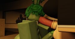 1boy 1futa 3d artist_request blowjob bunnysuit femboy futa_on_male futanari green_skin hung_bottom hung_femboy hung_trap intersex male penis roblox robloxian source_request tagme zombie