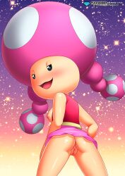 1girls anus ass bbmbbf blush breasts diamond_level female female_only looking_at_viewer mario_(series) nintendo nipples open_mouth palcomix pietros_secret_club pussy sideboob solo toadette tongue