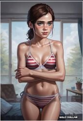 ai_generated bikini ellie_(the_last_of_us) ellie_williams gold_dollar teen teenager videogame young