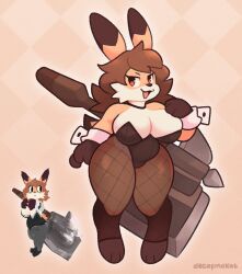 anthro atlyss bunnysuit defcafmokat female female furry lagomorph open_mouth poon_(atlyss) simple_background tagme two_tone_body two_tone_fur