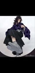 1boy 6_eyes below_view black_clothing black_hair black_pants clothed demon demon_slayer feet fluffy_hair foot_fetish from_below from_below_view gold_eyes hakama high_ponytail hot_man kimetsu_no_yaiba kimono kokushibo long_hair looking_at_camera looking_at_viewer looking_down michikatsu_tsugikuni multi_eye oni ponytail purple_clothing red_eyes sexy_man showing_feet showing_foot sock_fetish socks spiky_hair tabi tall tall_male toes toes_pointed_to_camera toes_visible_through_clothing under_view white_background white_clothing white_socks yellow_eyes