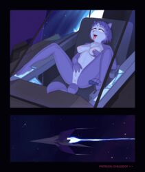 1girls ahe_gao animated anthro anus areolae blush breasts chelodoy driving female female_only fur furry furry_only krystal masturbation nintendo nipples nude open_mouth pussy solo space spaceship star_fox starship tail tongue tongue_out vehicle