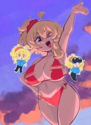 1girls almost_naked almost_nude artist_signature big_ass big_breasts bikini bikini_bottom bikini_only bikini_top blinking blinking_at_viewer blonde_female blonde_hair blonde_hair_female blue_eyes cheering chibi chibi_style cloud clouds cloudy_sky curvy curvy_body curvy_female curvy_figure female florida-chan_(ryuseihashida) girl half-dressed half_naked half_naked_female half_nude half_nude_female hand_on_hip hand_up kap_o light-skinned_female light_skin looking_at_viewer original original_character red_bikini red_bikini_bottom red_bikini_only red_bikini_top red_swimsuit ryusei_hashida smile smile_at_viewer smiling_at_viewer solo solo_female sunset swimsuit white-skinned_female white_skin white_skinned_female