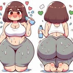 1girls ai_generated ass curvy_female dat_ass fat fat_ass female yoga yoga_pants