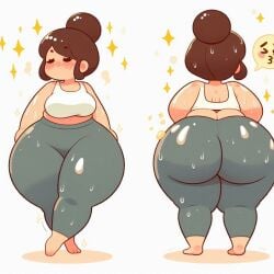 1girls ai_generated ass curvy_female dat_ass fat fat_ass female yoga yoga_pants