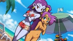 big_breasts bikini naked_female purple_hair purple_skin risky_boots shantae shantae_(character) shantae_and_the_pirate's_curse