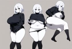 adult ai_art ai_generated big_ass ekafren ekafren_(youtuber) large_breasts nafren sexy short_hair white_hair white_skin youtube