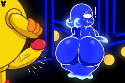 ass_focus backboob big_breasts big_butt casual_nudity female gameplay_mechanics ghost ghost_girl huge_ass huge_cock luanctoons nude pac-man pac-man_(series) pac-man_and_the_ghostly_adventures penis pinky_(pac-man) shortstack