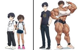 bigger_female dark-skinned_female musctonk muscular_female size_difference tomboy