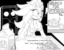 bimbo breakfast breasts cow_horns cow_print cuisine female milk_carton missphase moo_bitch nipples pancakes rule_63 sonic_(series) sonic_the_hedgehog sonique_the_hedgehog