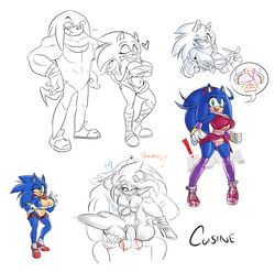 amy_rose_(cosplay) balls bimbo breasts cuisine female genderswap_(mtf) high_heels knuckles_the_echidna nipples penis pussy rule_63 sonic_(series) sonic_boom sonic_the_hedgehog sonique_the_hedgehog sonknux vaginal_penetration