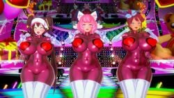 animated bodysuit bouncing_breasts brainwashing dancing exhibitionism heart_pasties huge_breasts hypnosis iwara klara_(pokemon) koikatsu_(medium) looping_animation mind_control mochi_mayhem music penlight pokemon rosa_(pokemon) skyla_(pokemon) smile stage stage_lights tagme thick_thighs thighhighs video voyeur wasabi_udon03 wide_hips