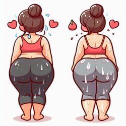 1girls ai_generated ass curvy_female dat_ass fat fat_ass female yoga yoga_pants