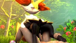 3d anal animated anthro anthro_penetrated anus blush braixen canid canine cowgirl_position duo female female_focus female_on_top foot_on_chest forest fur human human_on_anthro human_penetrating human_penetrating_anthro humanoid_penis interspecies lincugunnis male male_on_anthro male_penetrating mammal nintendo no_sound nude on_top outside penetration penis plant pokémon_(species) pokeball pokemon pokemon_(species) pokemon_xy pussy red_eyes sex source_filmmaker source_request spread_legs spreading straight tailwag teeth toes tree video video_games white_fur