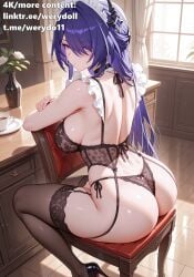 acheron_(honkai:_star_rail) ai_generated ass female female_only heels honkai:_star_rail honkai_(series) lingerie maid solo solo_female