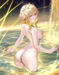 aglaea_(honkai:_star_rail) blonde_hair breasts breasts female girl honkai:_star_rail nipples nude