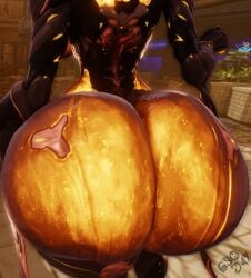 1girls 3d ass back_view ember_(warframe) female female_only geodat64 gigantic_ass hourglass_figure huge_ass warframe