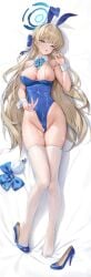 blonde_hair blue_archive blue_eyes breasts breasts bunnysuit cum cum_on_body female girl nipples toki_(blue_archive)