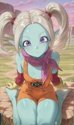 ai_generated anaddiction dragon_ball dragon_ball_daima dragon_ball_super dragon_ball_z female panzy_(dragon_ball_daima) teal_body