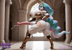 ai_generated anthro_horse friendship_is_magic futanari horse_futa horse_penis hungward large_breasts large_penis penis_is_magic princess_celestia princess_celestia_(mlp)