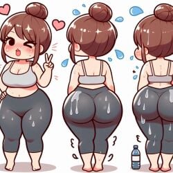 1girls ai_generated ass curvy_female dat_ass fat fat_ass female yoga yoga_pants