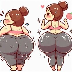 1girls ai_generated ass curvy_female dat_ass fat fat_ass female yoga yoga_pants