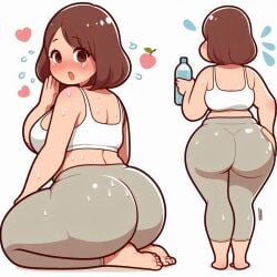 1girls ai_generated ass curvy_female dat_ass fat fat_ass female yoga yoga_pants