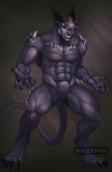 demon featureless_crotch horns inkydemon male male_only muscular solo standing