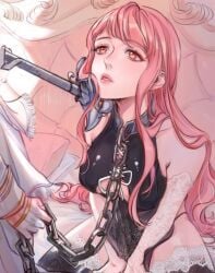 chain_leash chained enslaved infinity_nikki love_nikki miracle_nikki nikki_(infinity_nikki) pink_hair shining_nikki video_games willing_sex_slave willing_sub