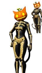 concept concept_art fortnite fortnite:_battle_royale halloween hornyheartstopper mask pumpkin pumpkin_cat_(fortnite) skeleton skin_tight