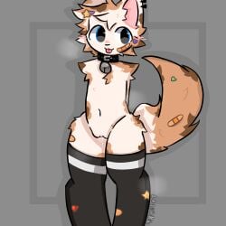 1girl 1girls :3 :p absurd_res accessory animal_humanoid anthro ass b0inhaowo_(artist) band-aid bandage bandagem bell bell_collar belly belly_button big_butt blep blue_eyes blush bodily_fluids breath calico_cat cat_humanoid clothing collar cub curvy_figure digital_media_(artwork) digitigrade domestic domestic_cat ear_piercing ears_up embarrassed felid felid_humanoid feline feline_humanoid felis female femboy fluffy footwear fur furry furry_female furry_femboy genital_fluids genitals hair hair_accessory hairpin hands_behind_back happy hi_res humanoid legwear looking_pleasured mammal mammal_humanoid multicolored_body multicolored_fur navel nude open_mouth panting piercing pussy pussy_juice pussy_juice_string silly simple_background size_difference small_pussy smaller_female socks solo spots sticker stockings submissive tail thick_thighs thigh_highs tongue tongue_out vagina vaginal_fluids wet white_body white_fur young younger_female