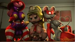 3d 3d_(artwork) 3futas balls big_breasts big_thighs blonde_hair breasts curvy elbow_gloves futa_only futanari gloves goombella grey_eyes hat indoors lips long_tail mario_(series) ms._mowz nackey naked nintendo nipples nude open_mouth paper_mario paper_mario:_the_thousand-year_door penis pink_hair stockings tail thick thick_hips thick_thighs thighs trio vivian_(paper_mario) wide_hips