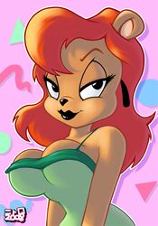 anthro big_breasts breasts cleavage clothing female furry julie_bruin nitro solo tiny_toon_adventures warner_brothers