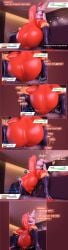 3d_(artwork) absorption_vore absurd_res anthro balls bed bedroom bedroom_eyes big_balls big_breasts big_penis blender_(artwork) bodily_fluids breasts churn cinderace cock_vore comic corvisquire cum cum_vore death digestion digestion_sequence digital_media_(artwork) furniture futanari gameplay_mechanics generation_8_pokemon genital_fluids genitals gui health_bar hi_res hiddenmask18 huge_balls huge_cock hyper hyper_balls hyper_penis intersex lagomorph leporid level_difference level_drain mammal muscular narrowed_eyes nintendo penile penis pokemon pokemon_(species) pokemon_pred pokemon_prey rabbit seductive snuff solo speech_bubble spread_legs spreading unwilling_prey vein veiny_penis vore